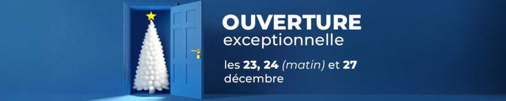 Jours et horaires d'ouverture pour noël 2024